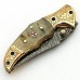Damascus handmade folding knife beautiful structure with free leather sheath